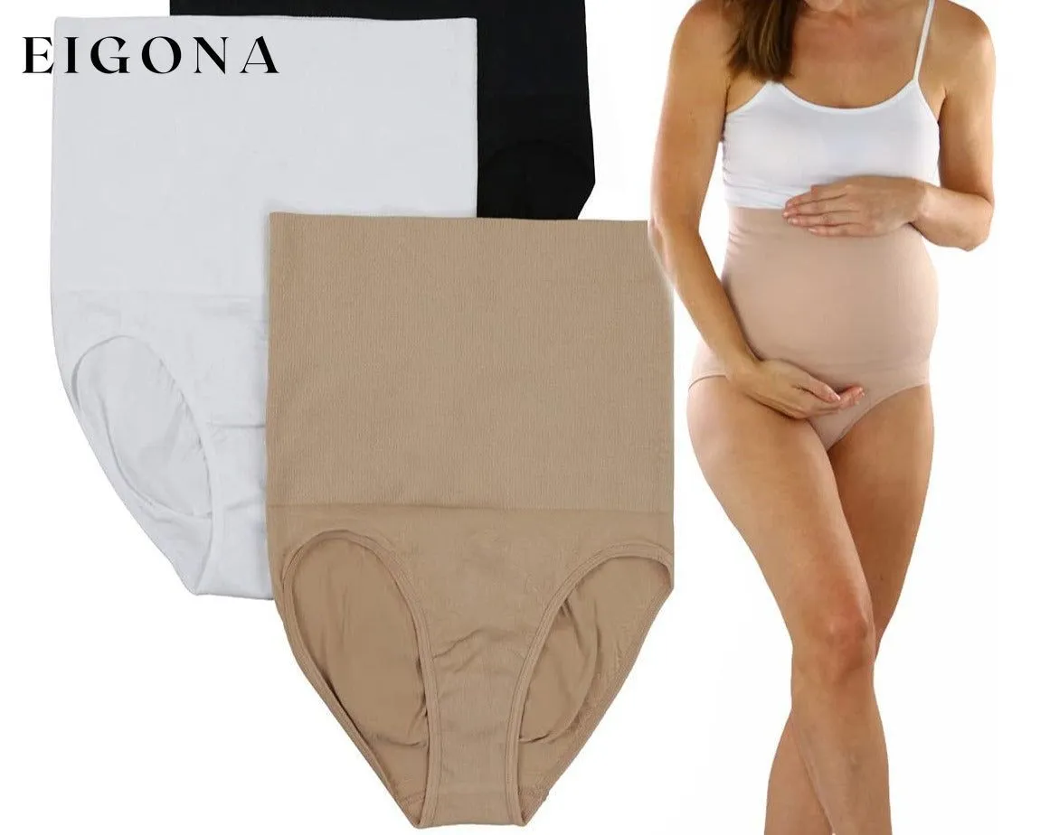 3-Pack: ToBeInStyle Women's High Waist Over The Bump Maternity Underwear
