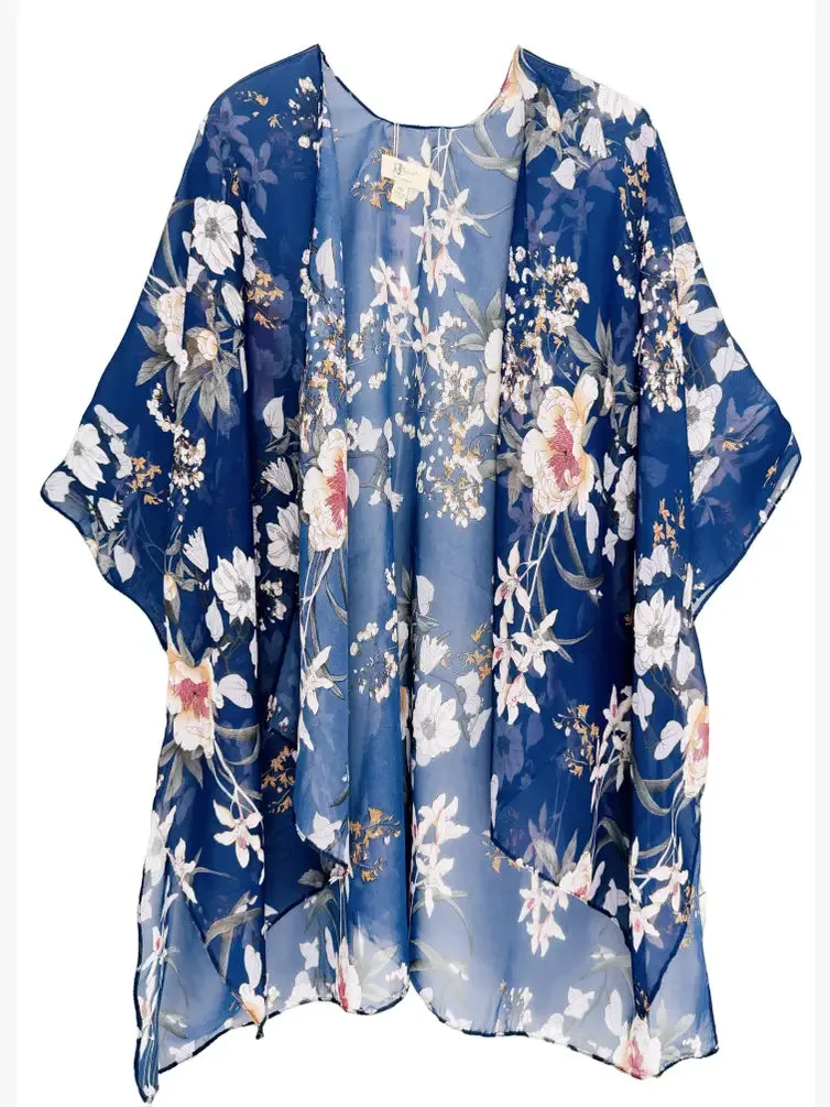 4 Colors--JC071231 Short Style Floral Kimono