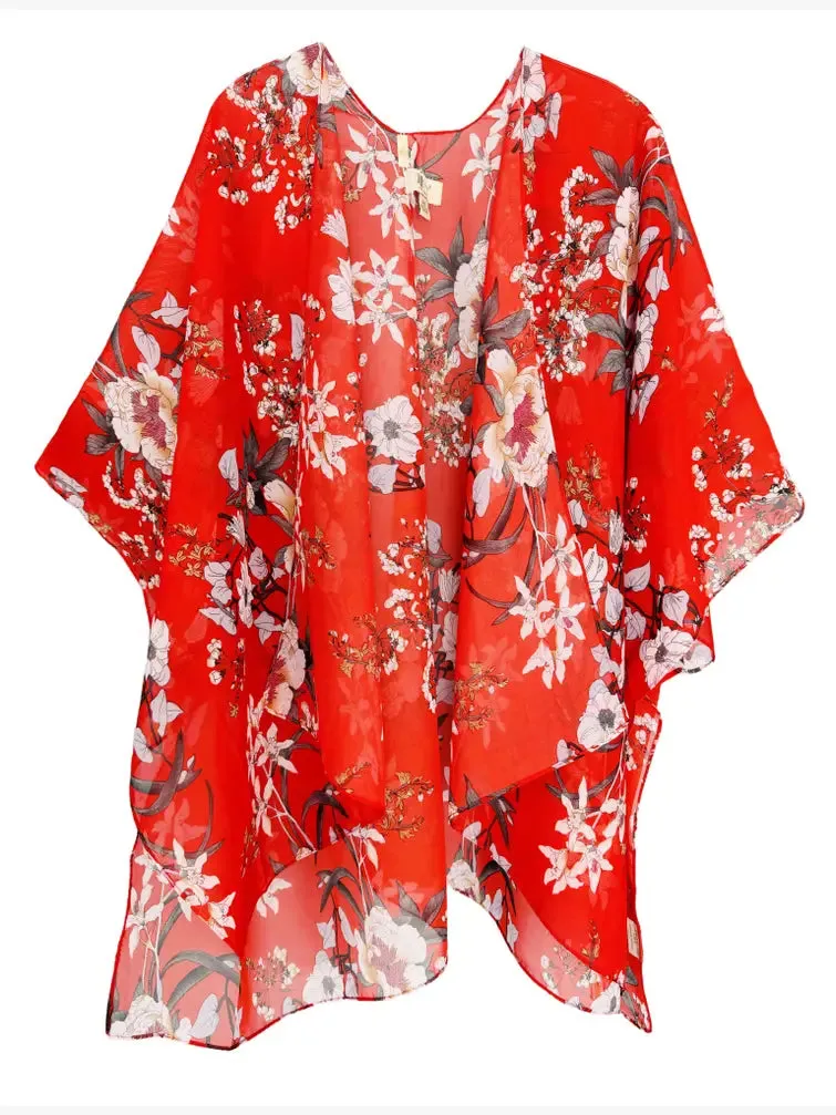 4 Colors--JC071231 Short Style Floral Kimono