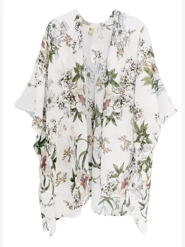 4 Colors--JC071231 Short Style Floral Kimono