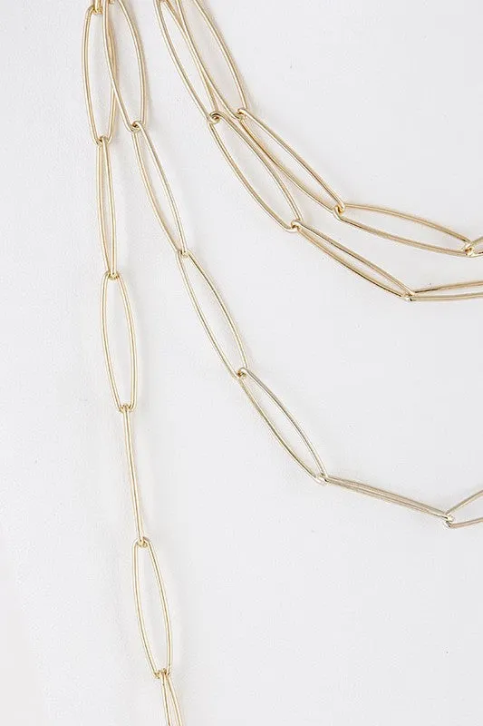 4 Layer Golden Rope Chain Necklace Set