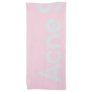 Acne Studios Large Pink and Blue Logo Scarf