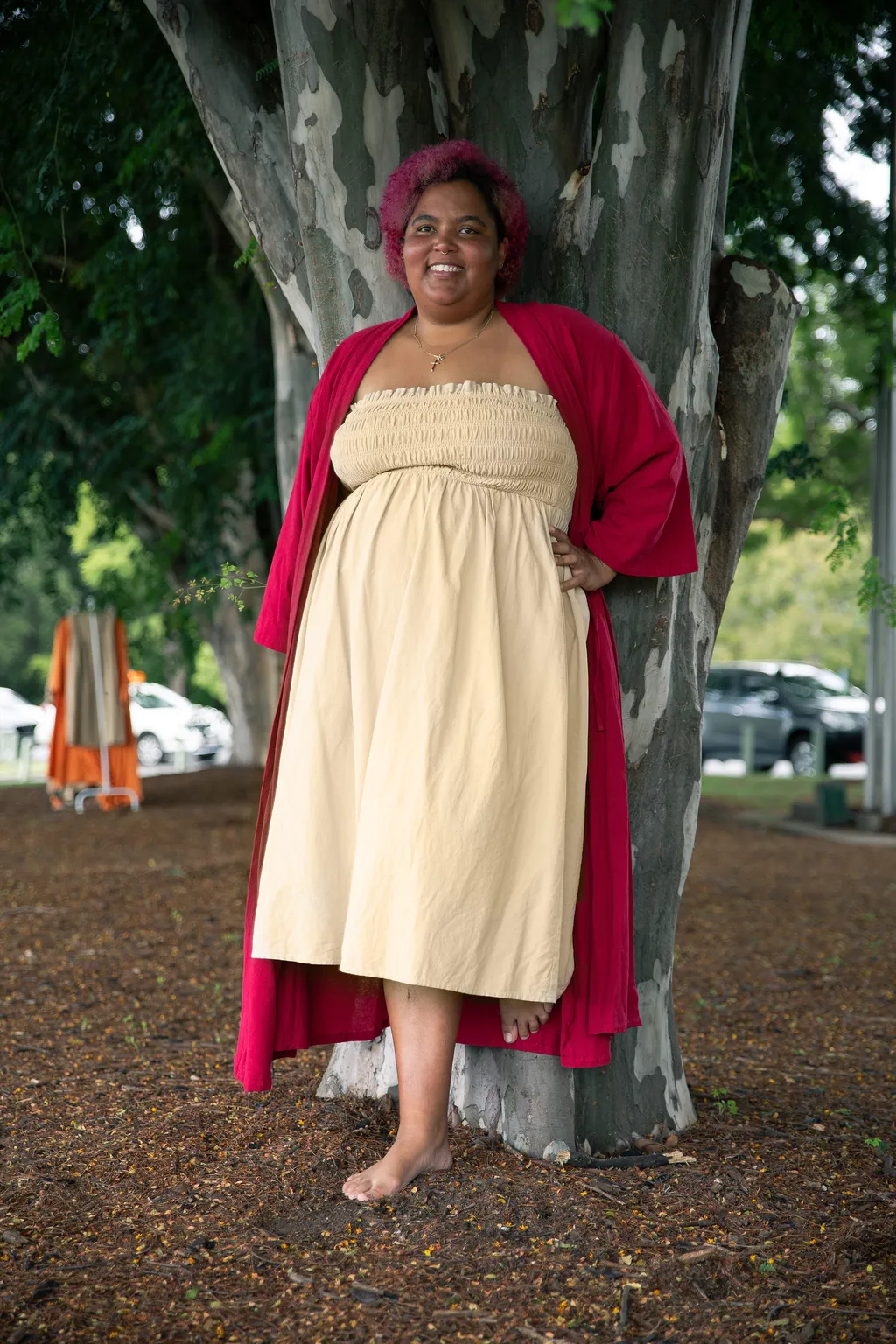 Adele Magenta Cotton Robe