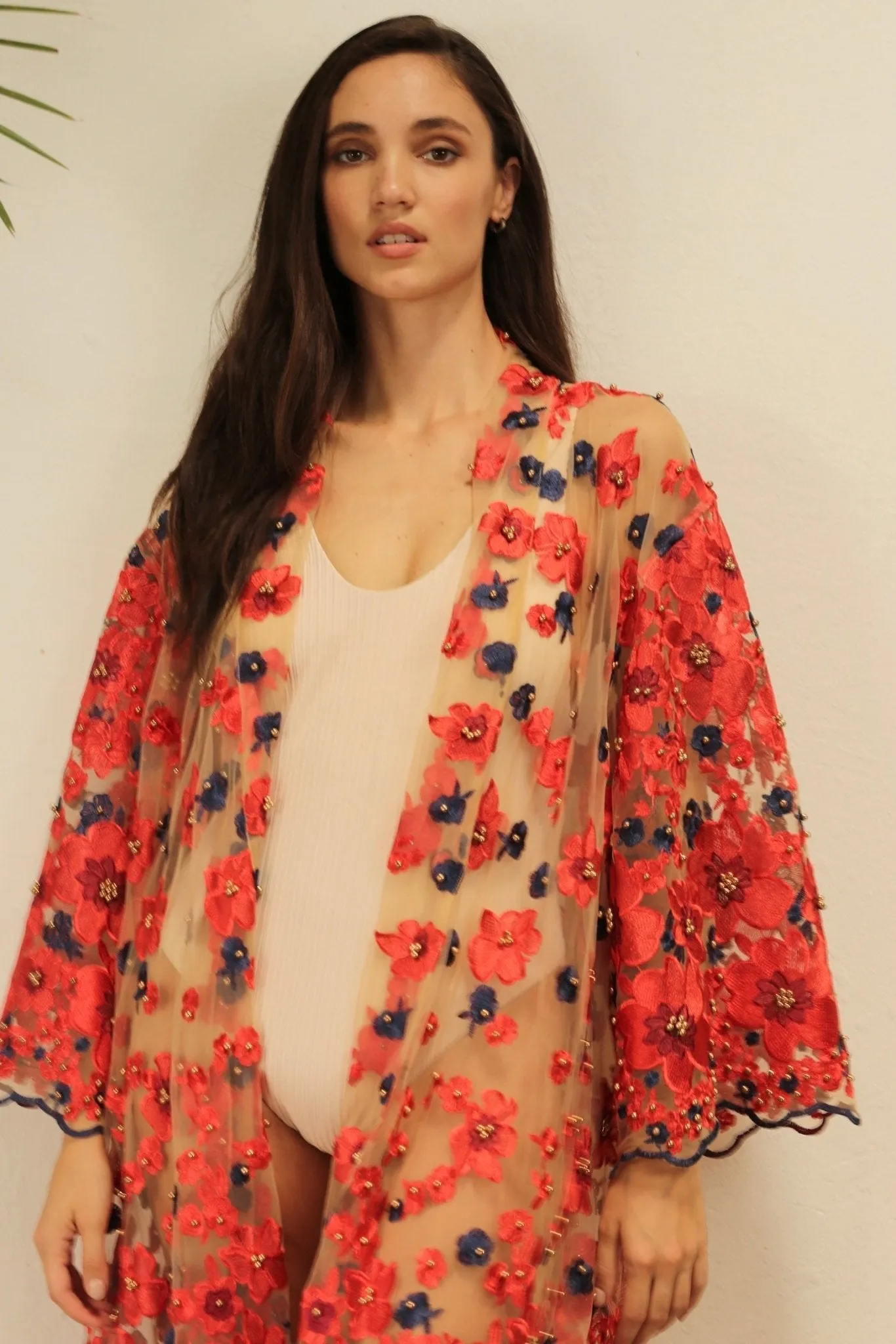 APHRODITE FLOWER CHIFFON SILK KIMONO