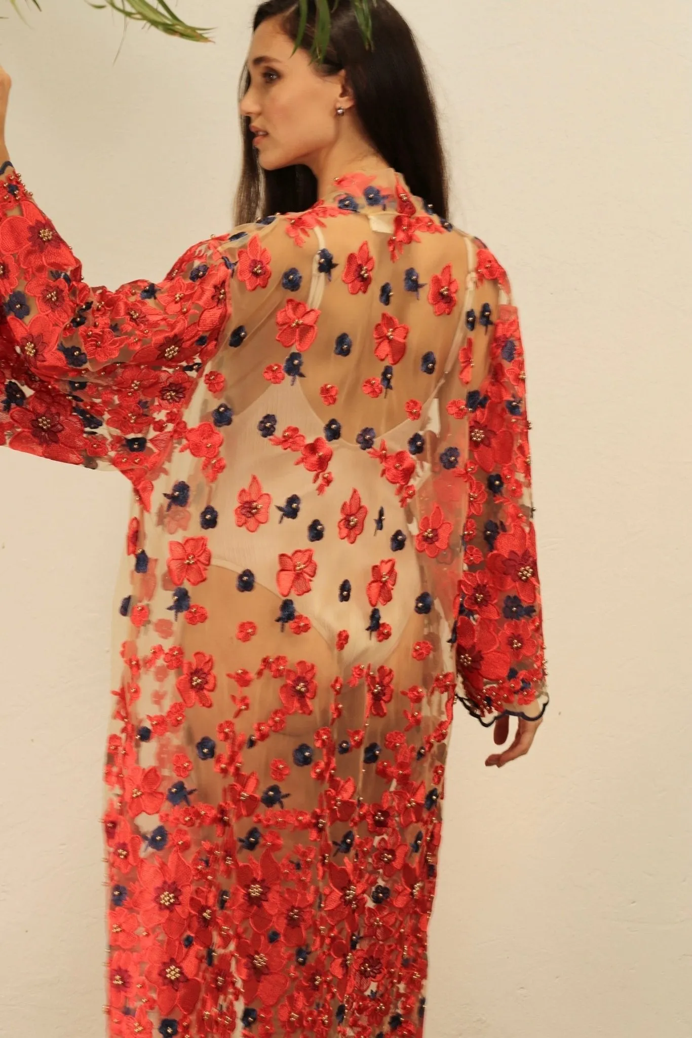 APHRODITE FLOWER CHIFFON SILK KIMONO
