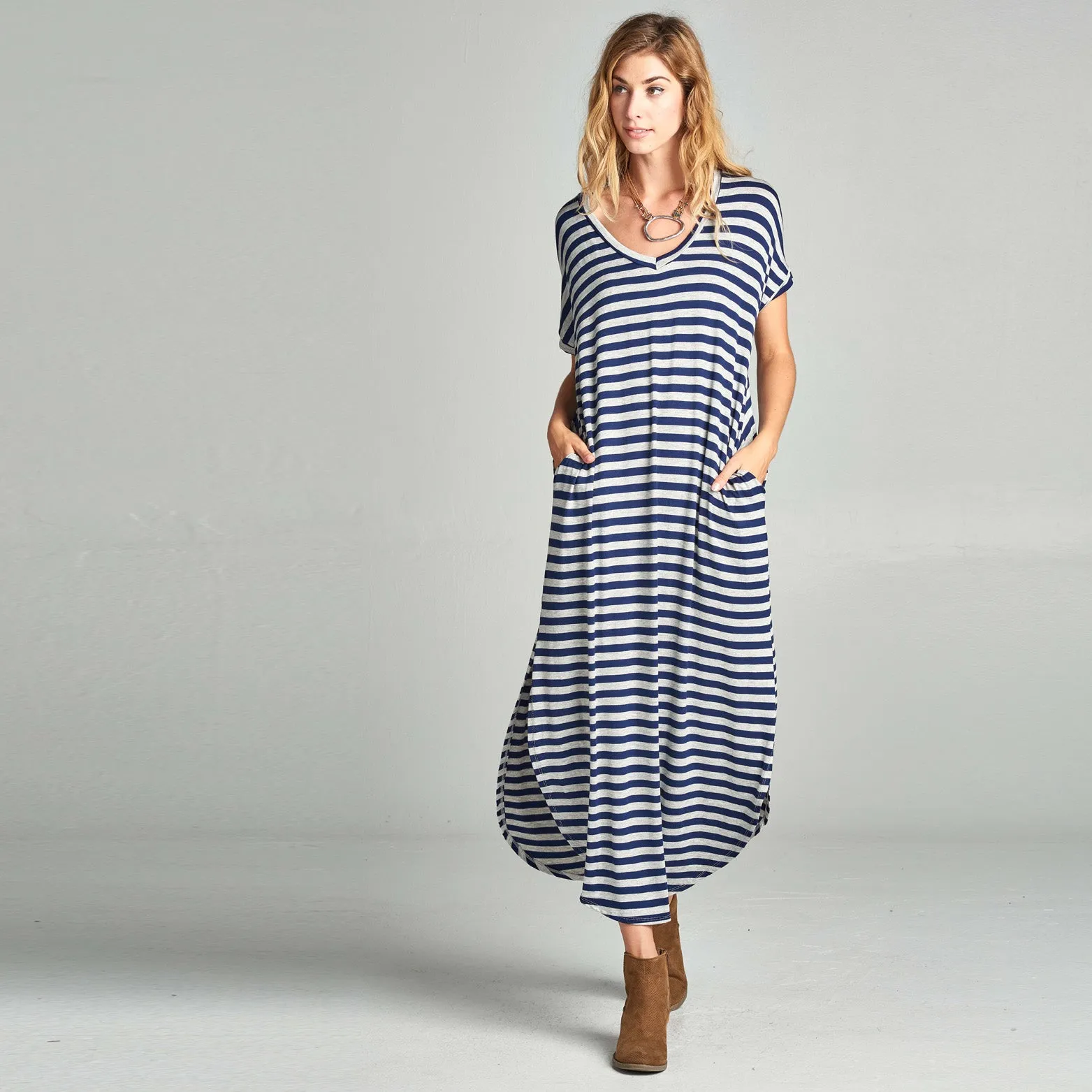Assorted Striped Print Maxi Dress