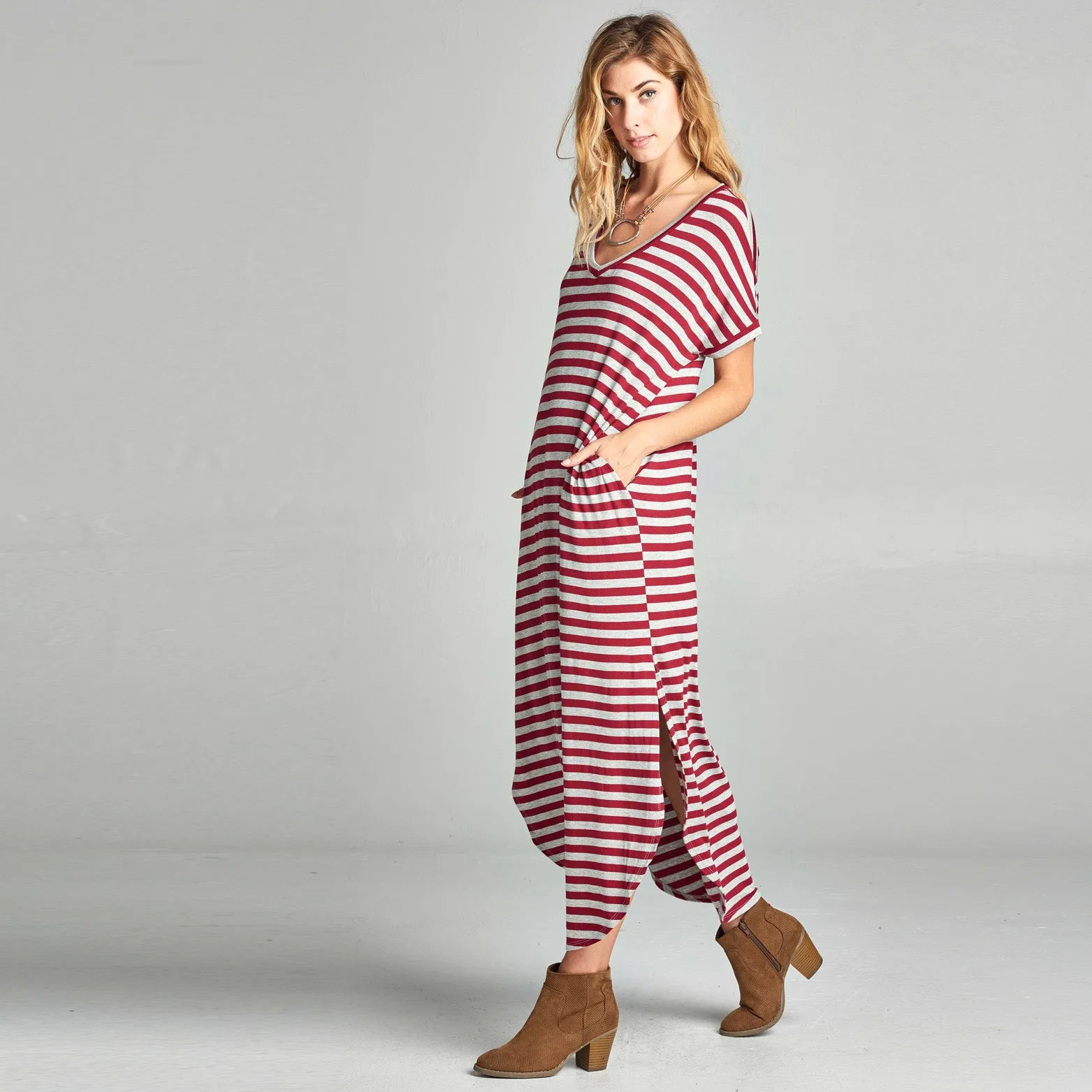 Assorted Striped Print Maxi Dress