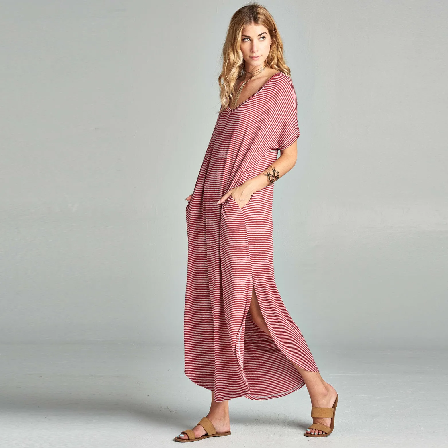 Assorted Striped Print Maxi Dress
