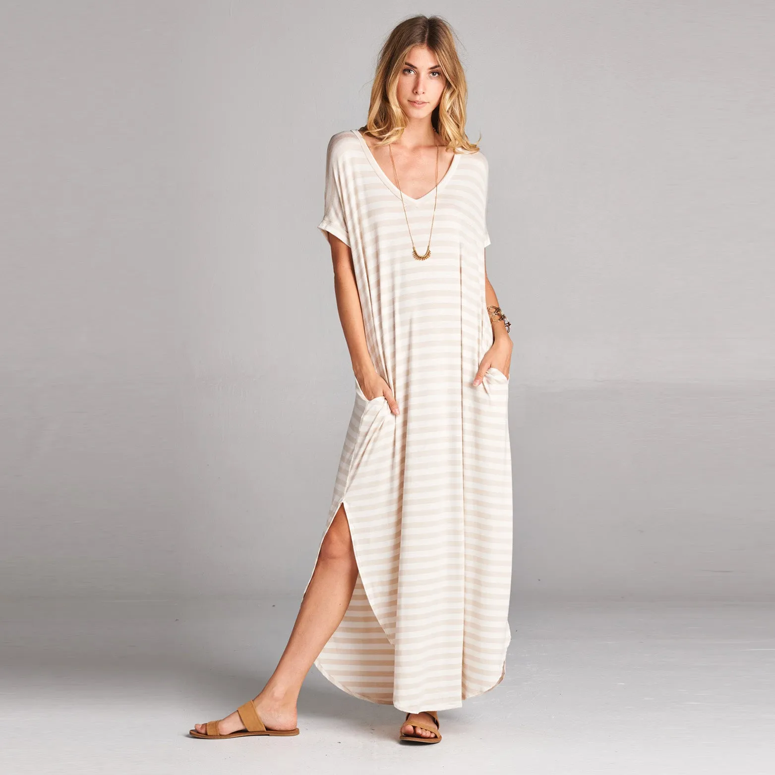 Assorted Striped Print Maxi Dress