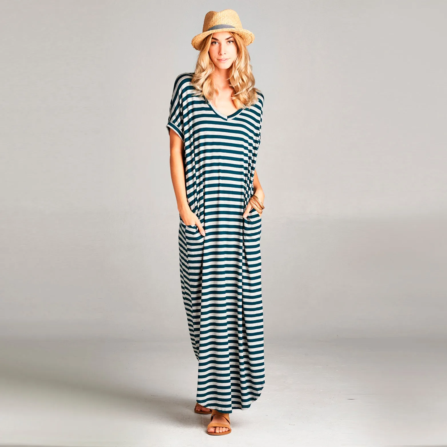 Assorted Striped Print Maxi Dress