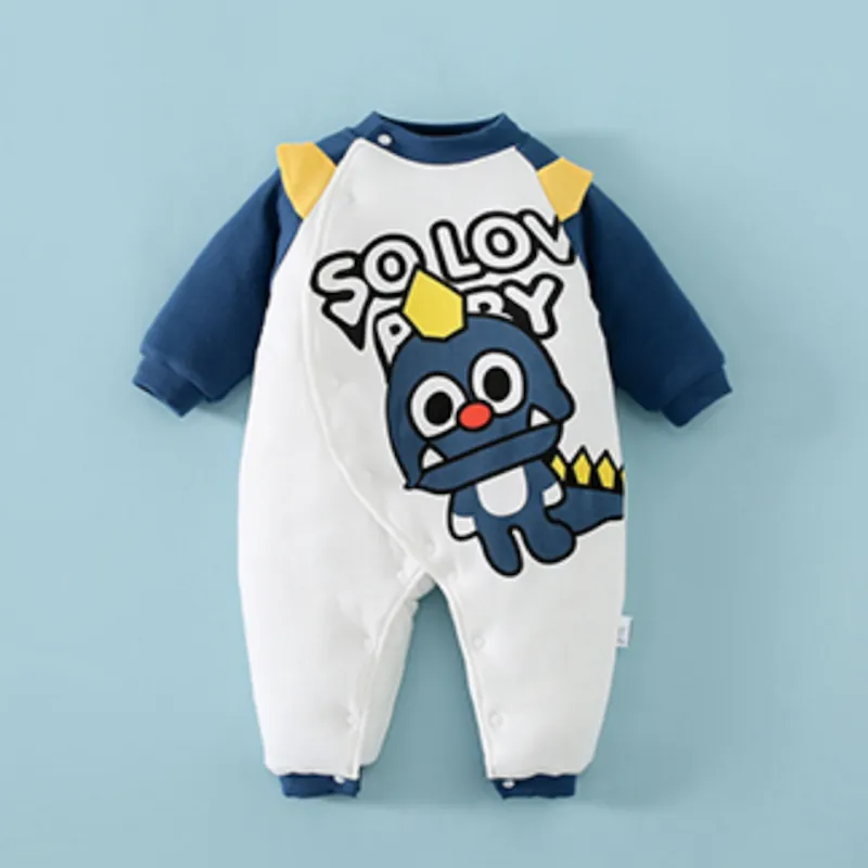 Baby Winter Warm Cotton Romper Blue Green Series