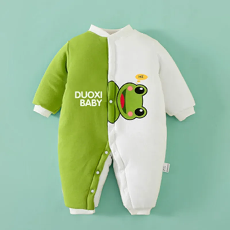 Baby Winter Warm Cotton Romper Blue Green Series