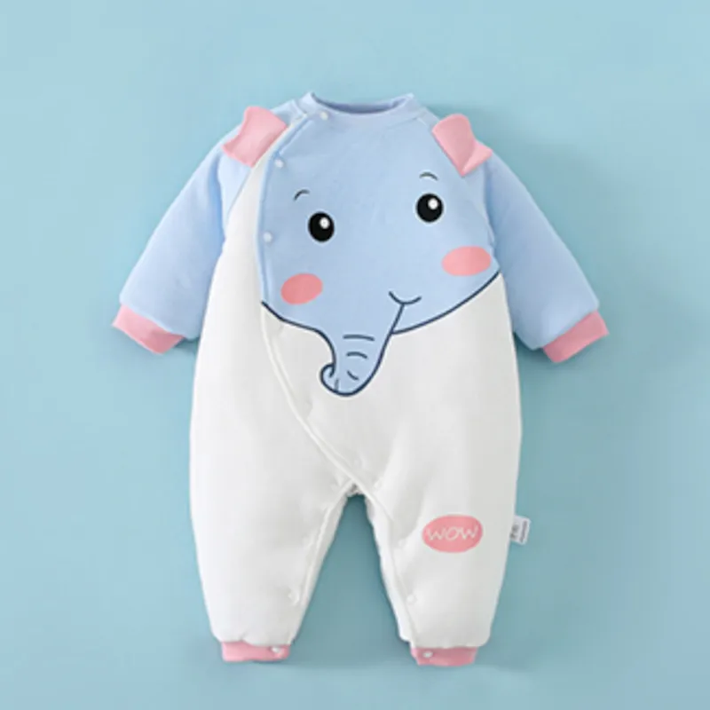 Baby Winter Warm Cotton Romper Blue Green Series