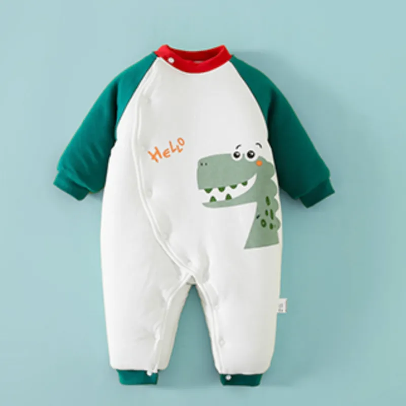 Baby Winter Warm Cotton Romper Blue Green Series