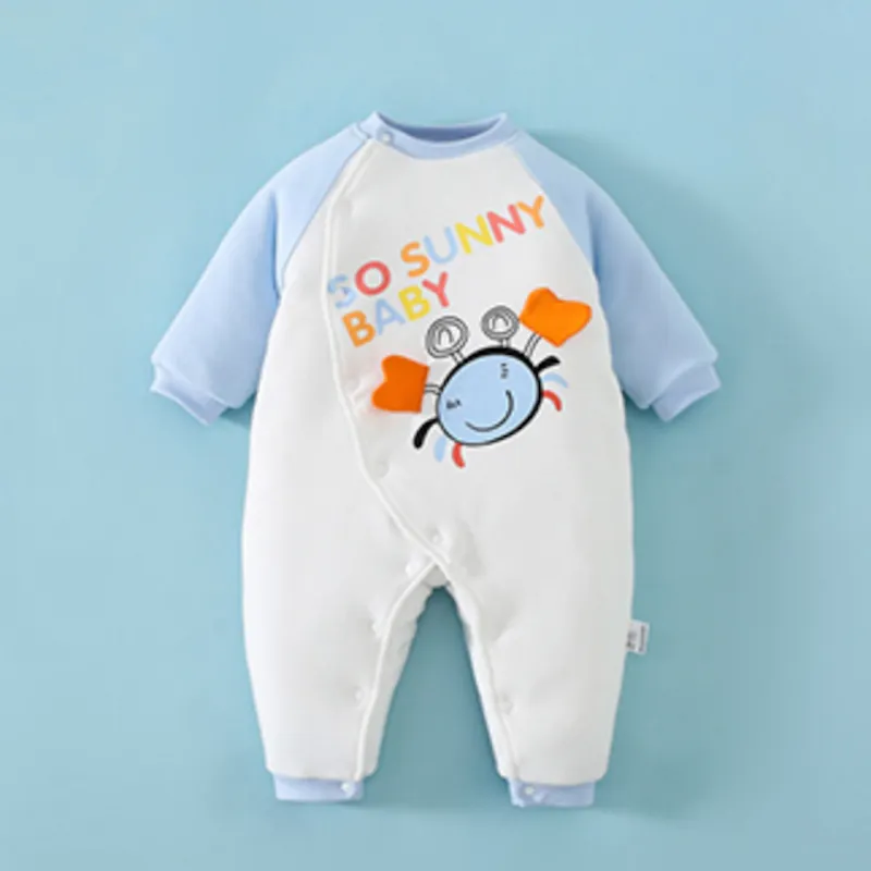 Baby Winter Warm Cotton Romper Blue Green Series