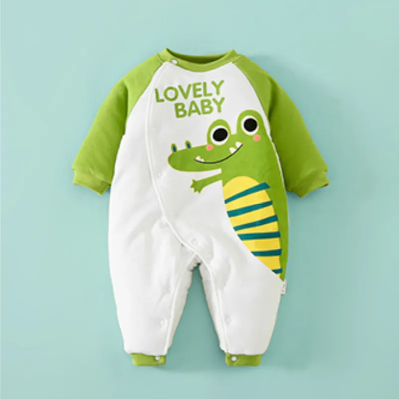 Baby Winter Warm Cotton Romper Blue Green Series