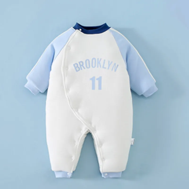 Baby Winter Warm Cotton Romper Blue Green Series