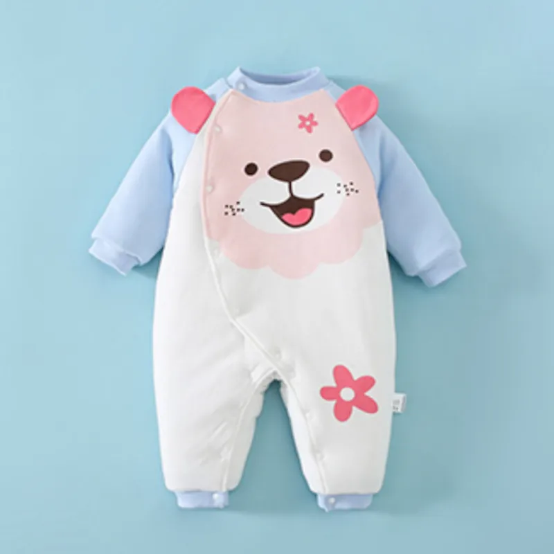Baby Winter Warm Cotton Romper Blue Green Series