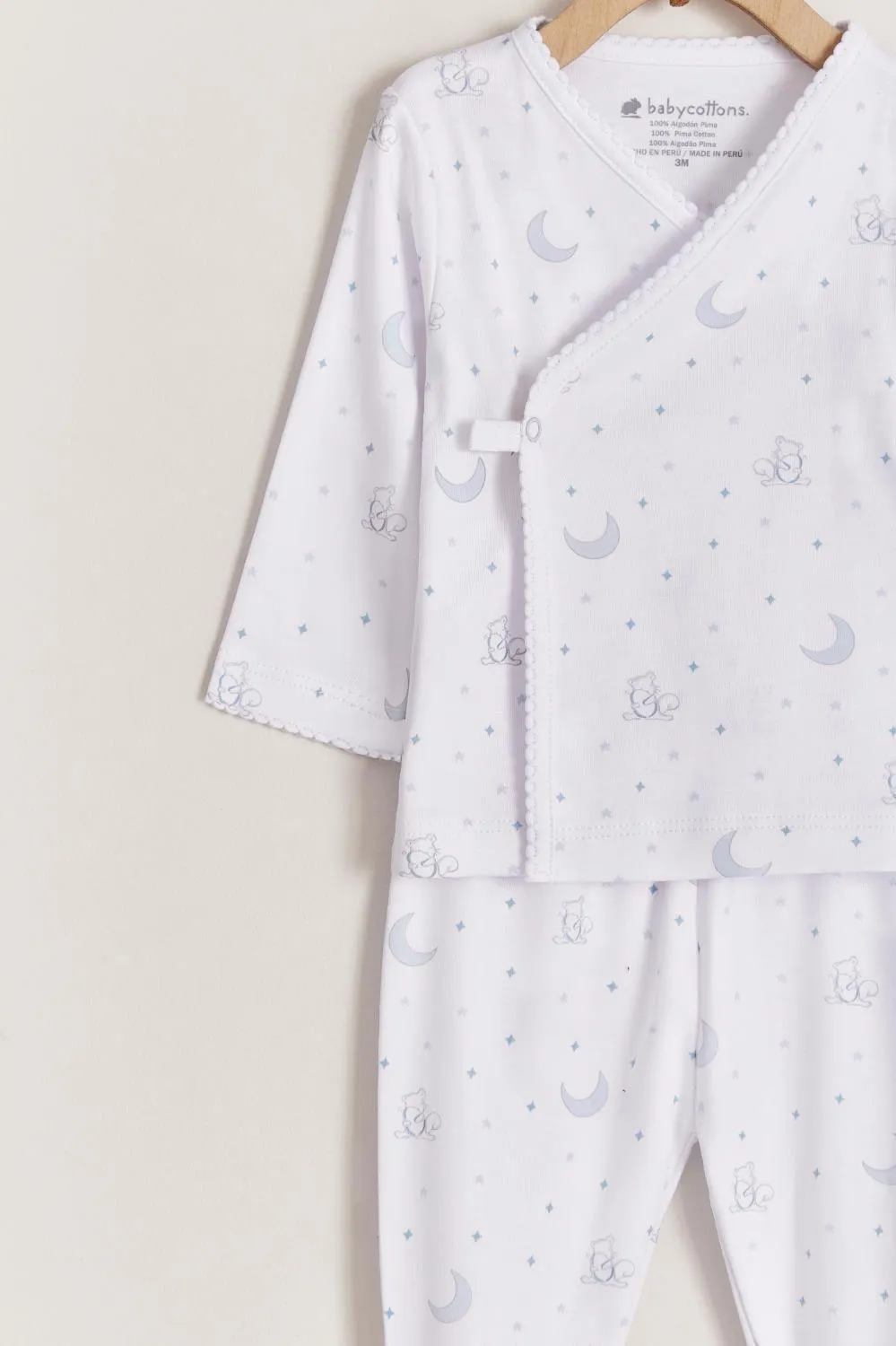 Babycottons Gustav In The Sky Kimono Set White & Light Blue