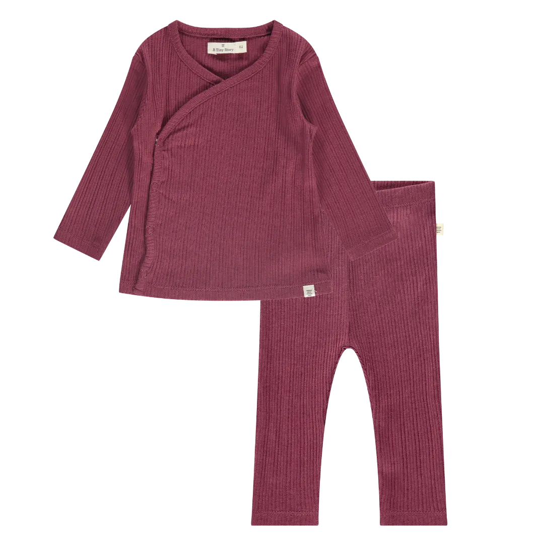 Babyface - Organic Kimono Top   Legging Set - Cranberry