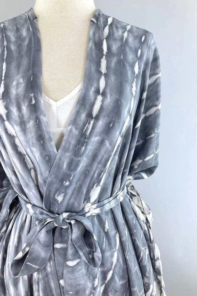 Bali Shibori - Grey Kimono Duster