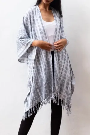 Bali Shibori - Grey Kimono Duster