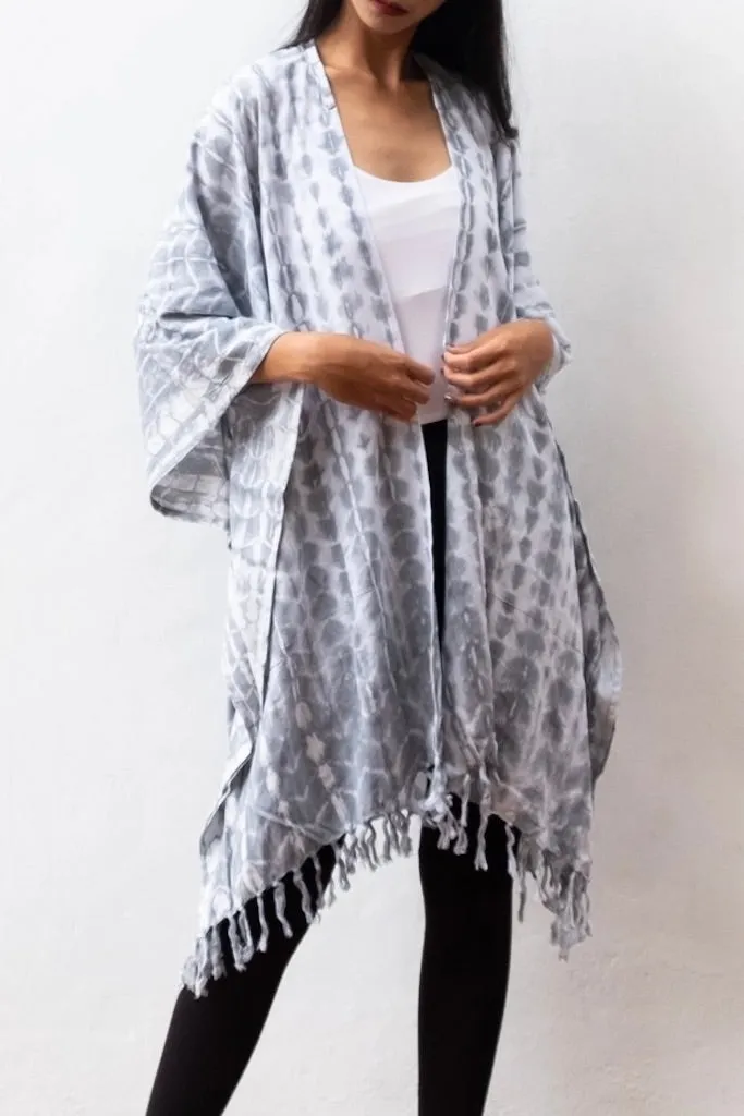 Bali Shibori - Grey Kimono Duster