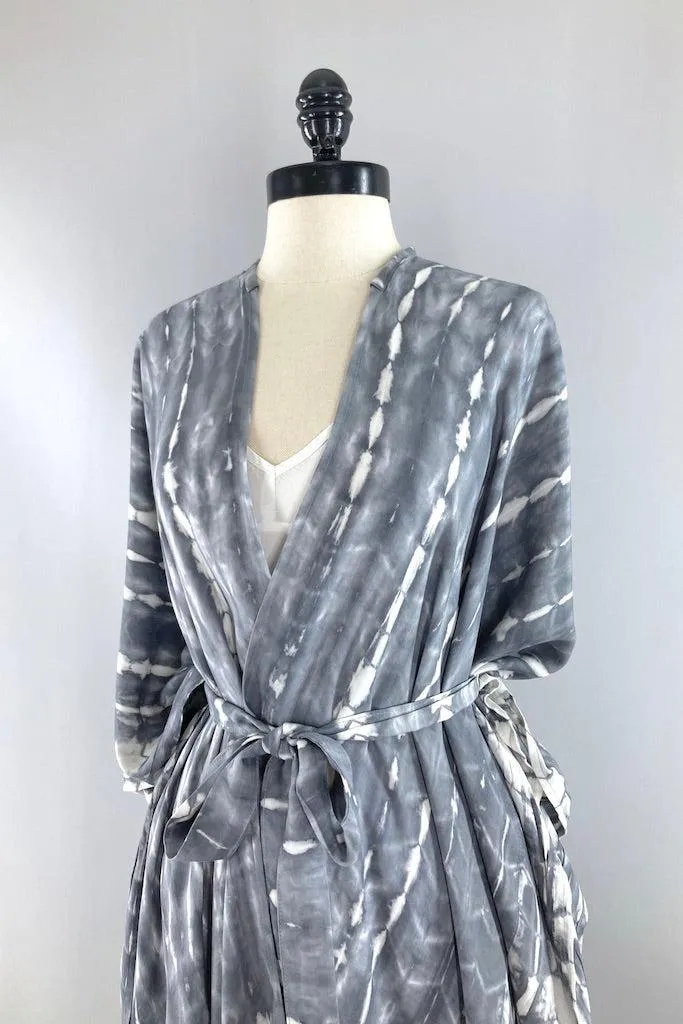 Bali Shibori - Grey Kimono Duster