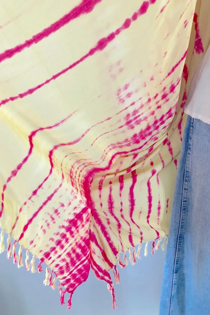Bali Shibori - Pink Kimono Duster