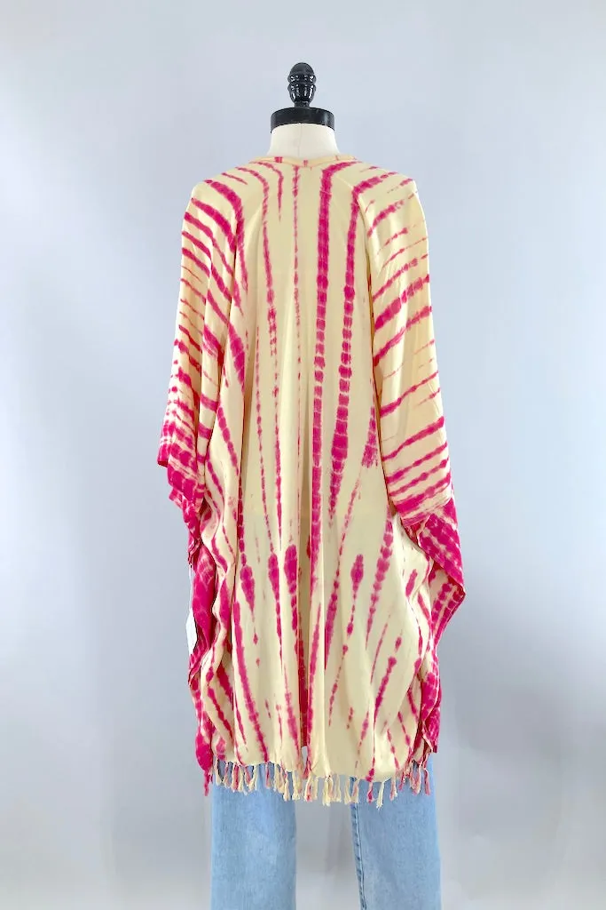 Bali Shibori - Pink Kimono Duster