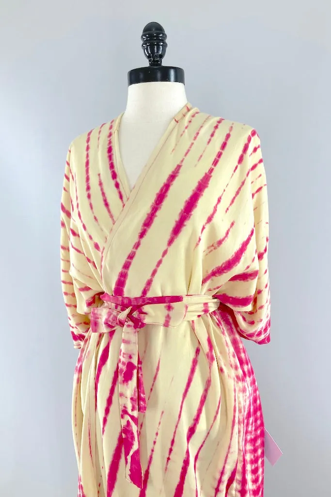 Bali Shibori - Pink Kimono Duster