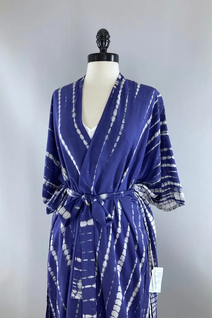 Bali Shibori - Violet Kimono Robe