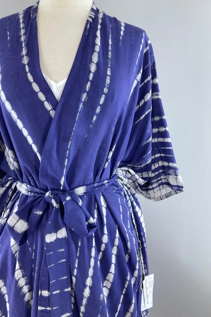 Bali Shibori - Violet Kimono Robe