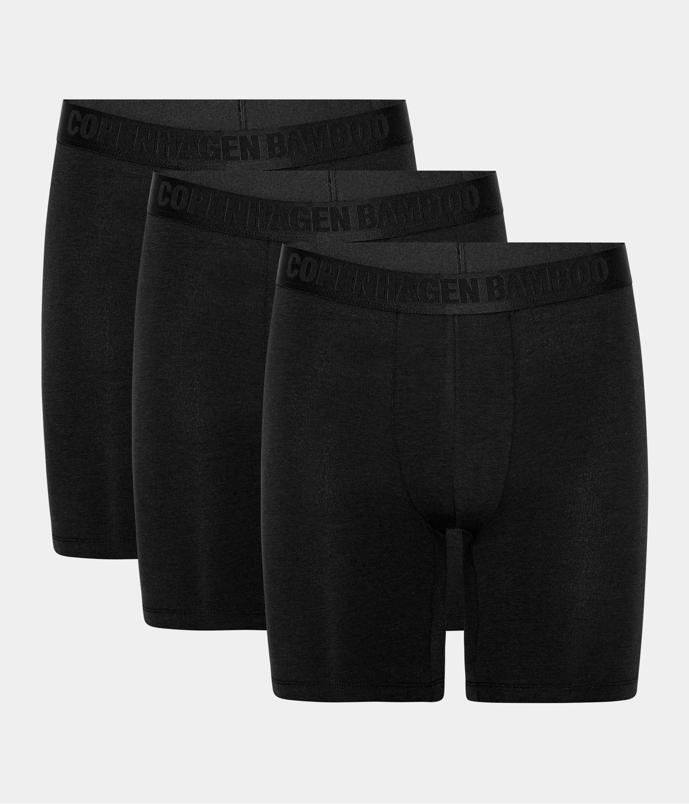 Bamboo trunks with long legs - 3 pack black