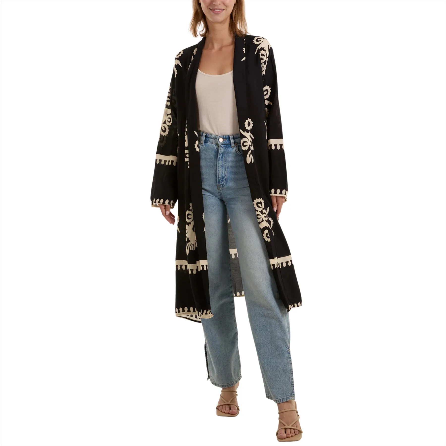 Baroque Print Longline Kimono | Various Colours