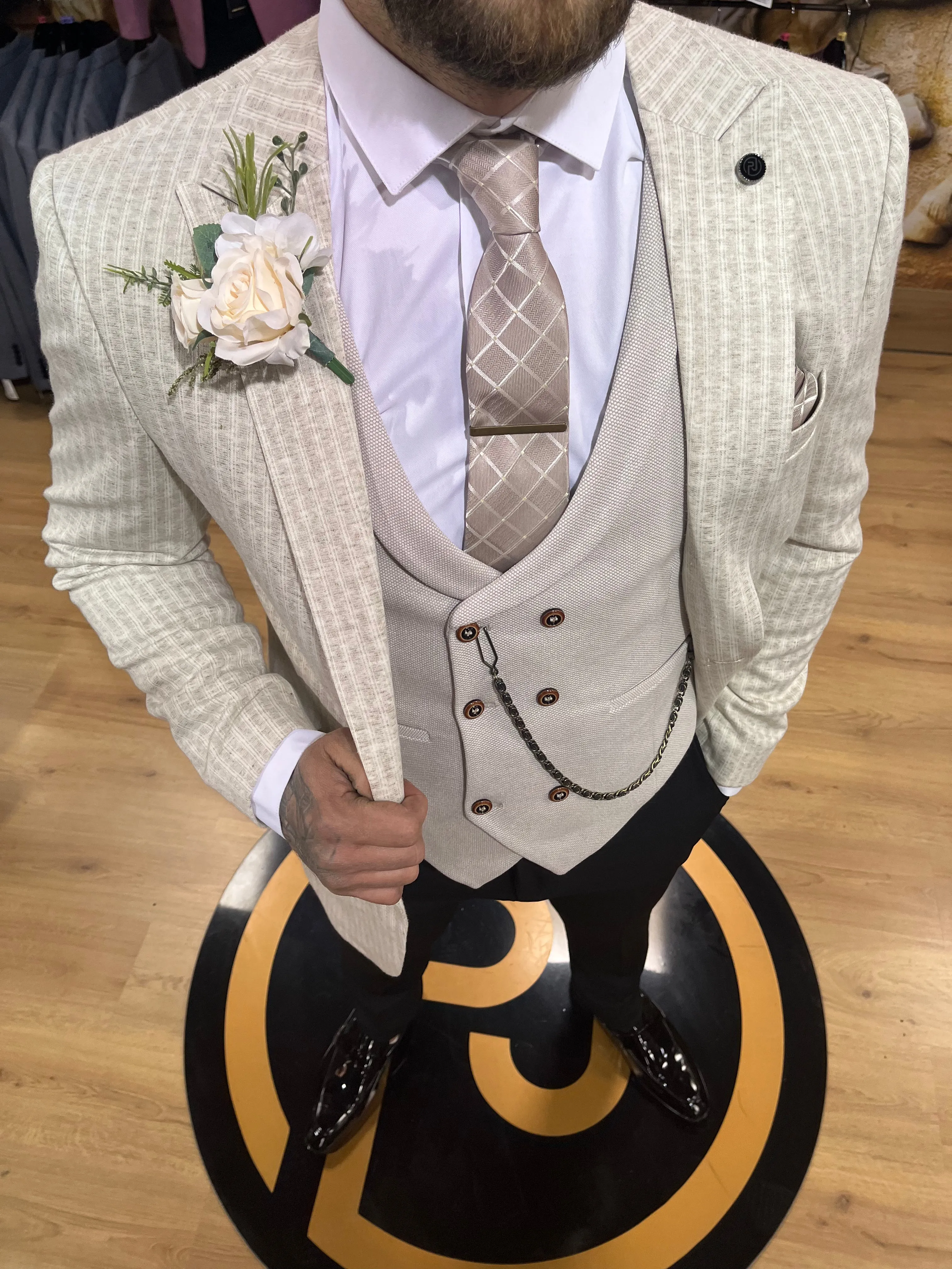 Bassa - Light Oatmeal 3 Piece Suit