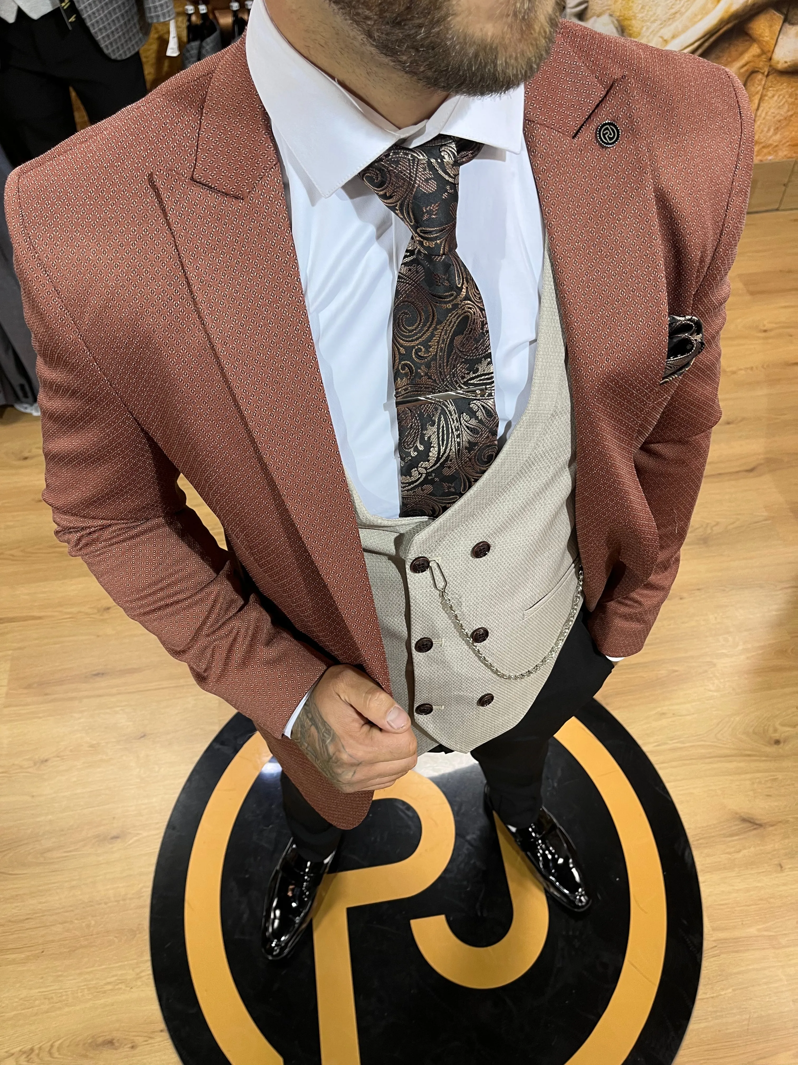 Bergkamp - Terracotta 3 Piece Suit