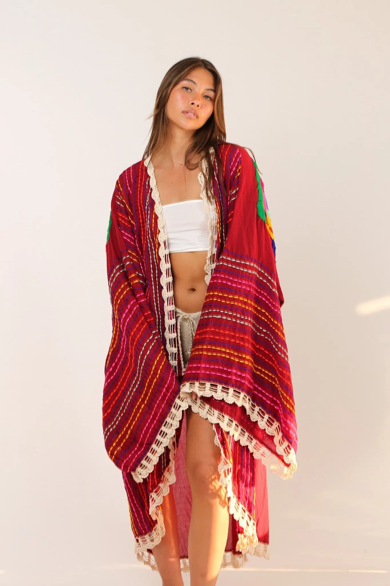 BILA ANGEL WING EMBROIDERED KIMONO DUSTER