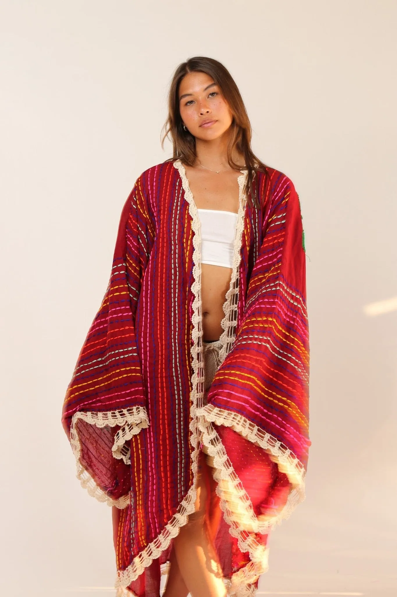 BILA ANGEL WING EMBROIDERED KIMONO DUSTER