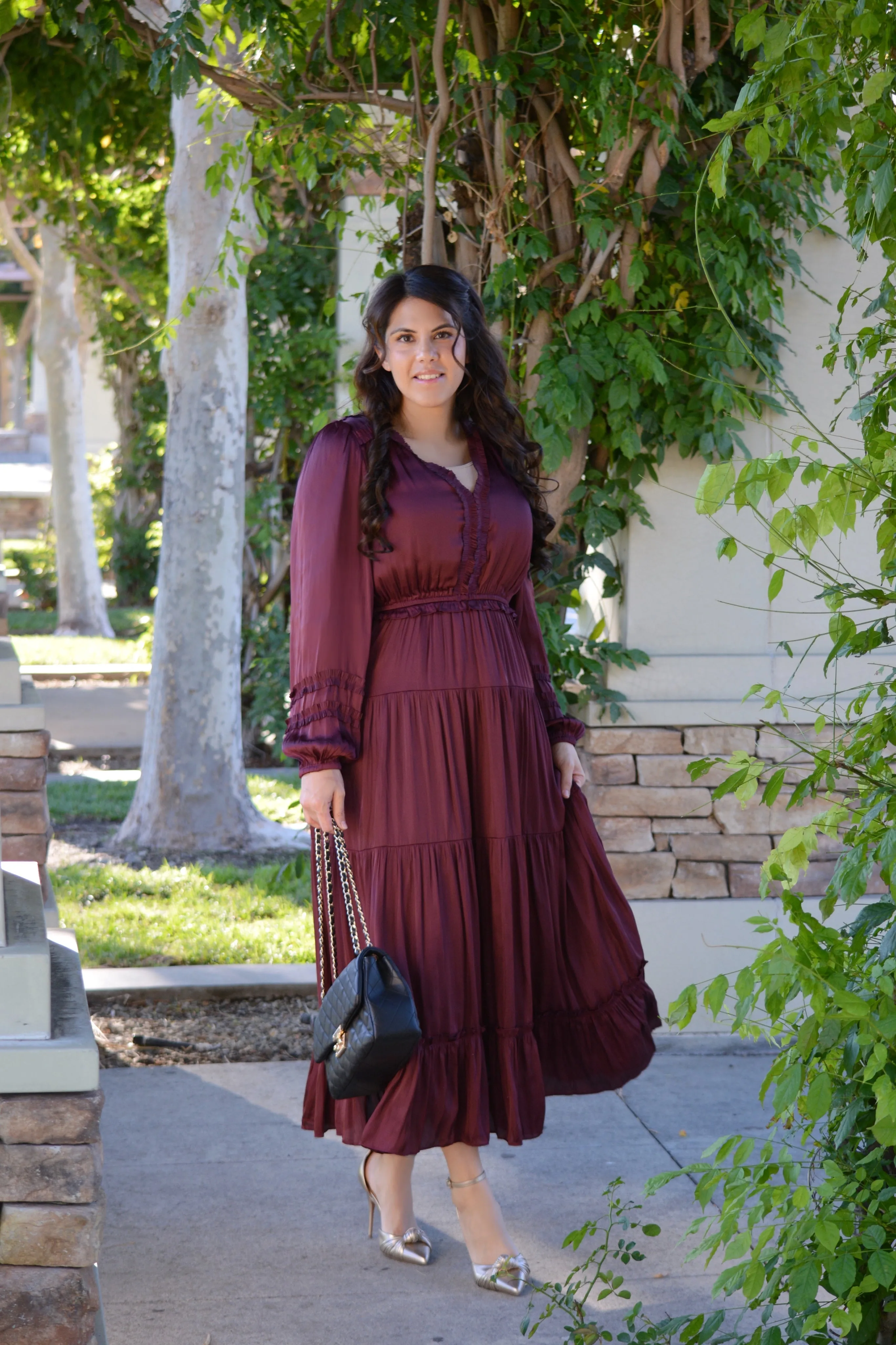 Birdie Plum Silk Maxi Dress