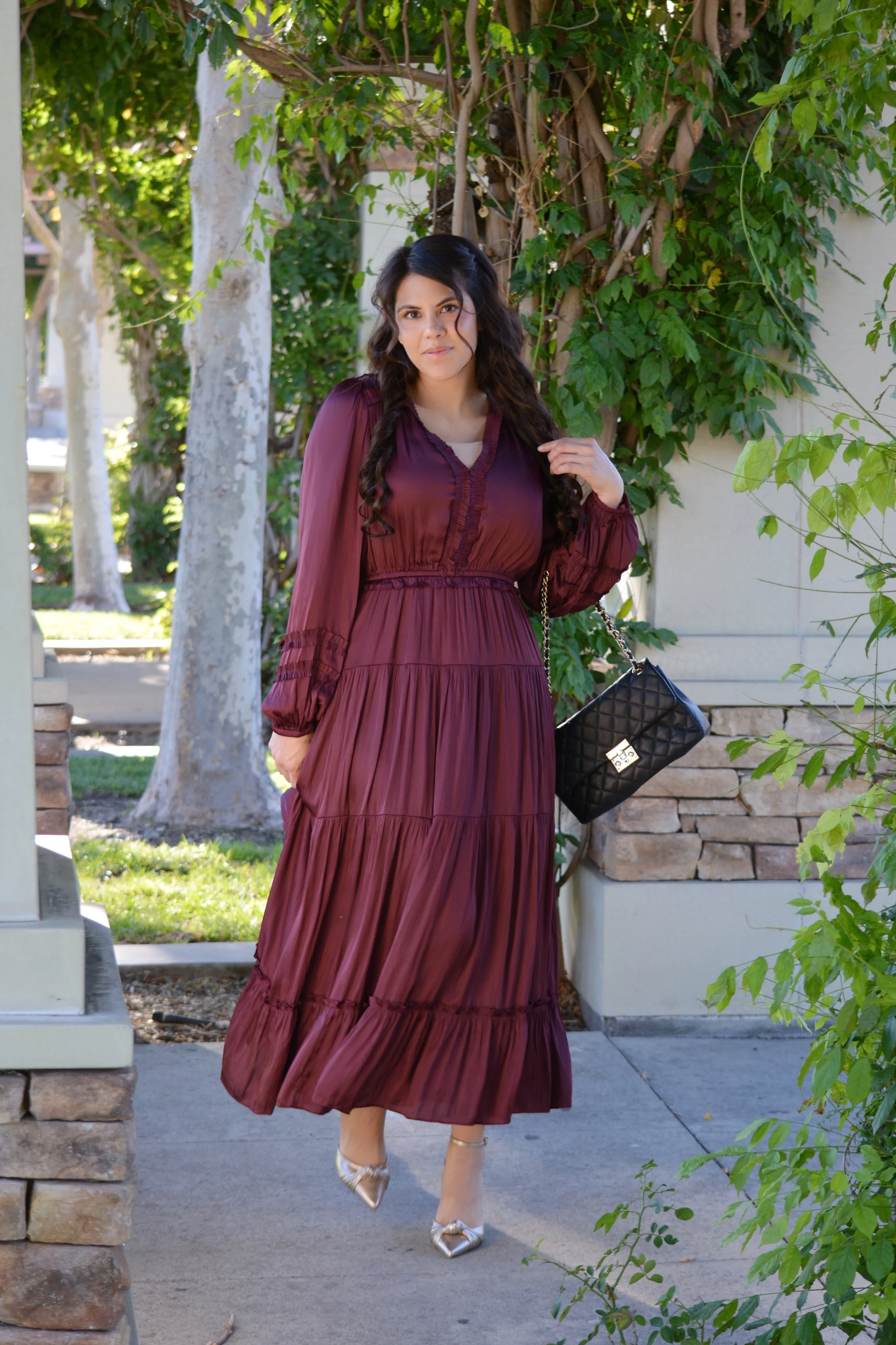 Birdie Plum Silk Maxi Dress