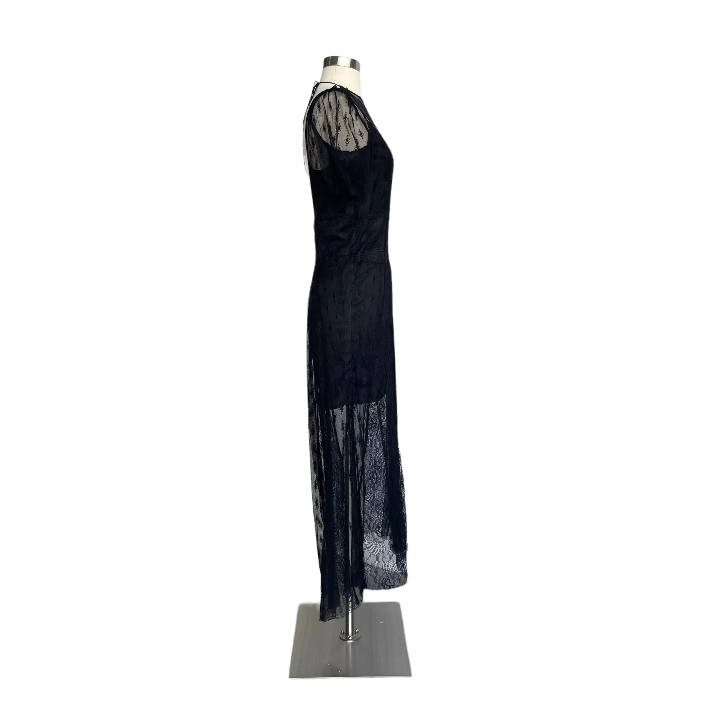 Black Sheer Lace Dress - S