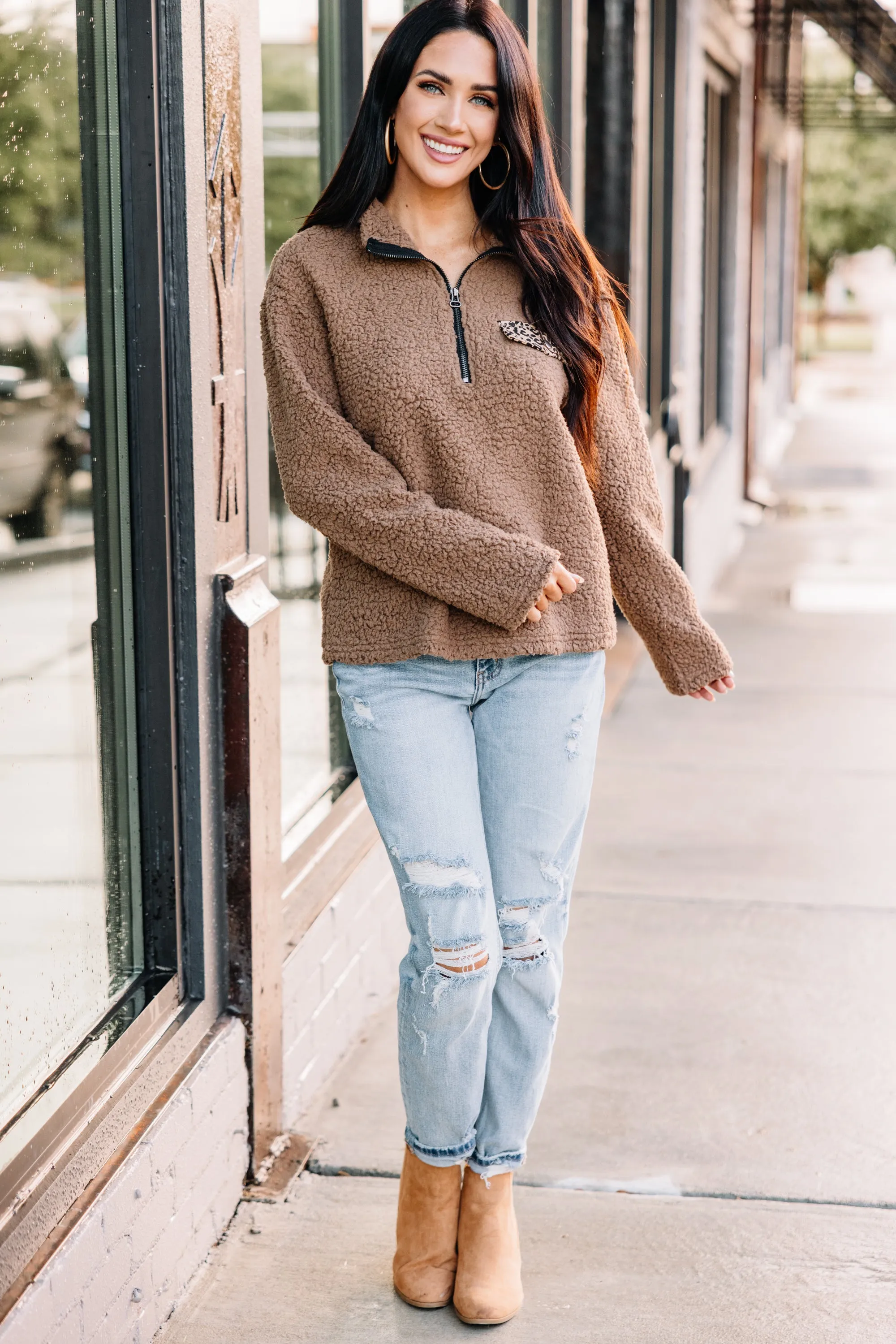 Bold Themes Mocha Brown Pullover Jacket