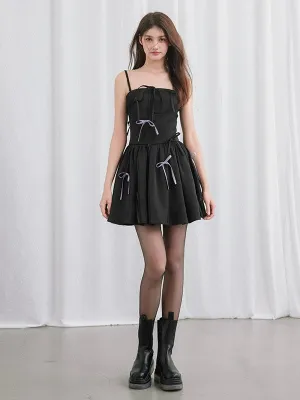 Bow Romantic Puffy Slip Dress