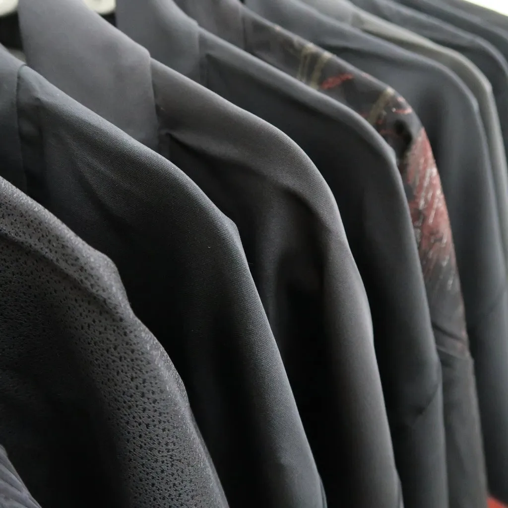 Bundle 15pcs Silk Black Haori Jacket Wholesale Bulk Free Shipping #403