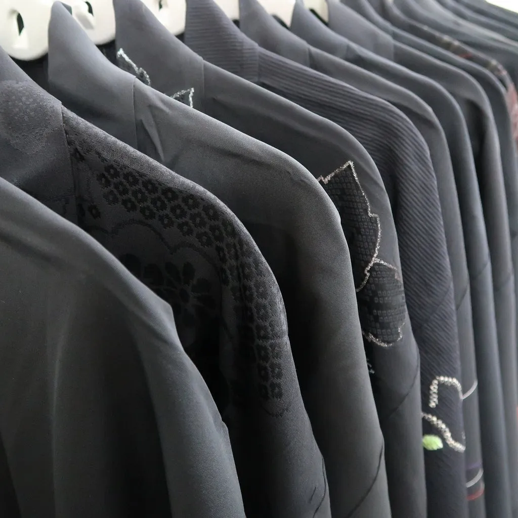 Bundle 15pcs Silk Black Haori Jacket Wholesale Bulk Free Shipping #403
