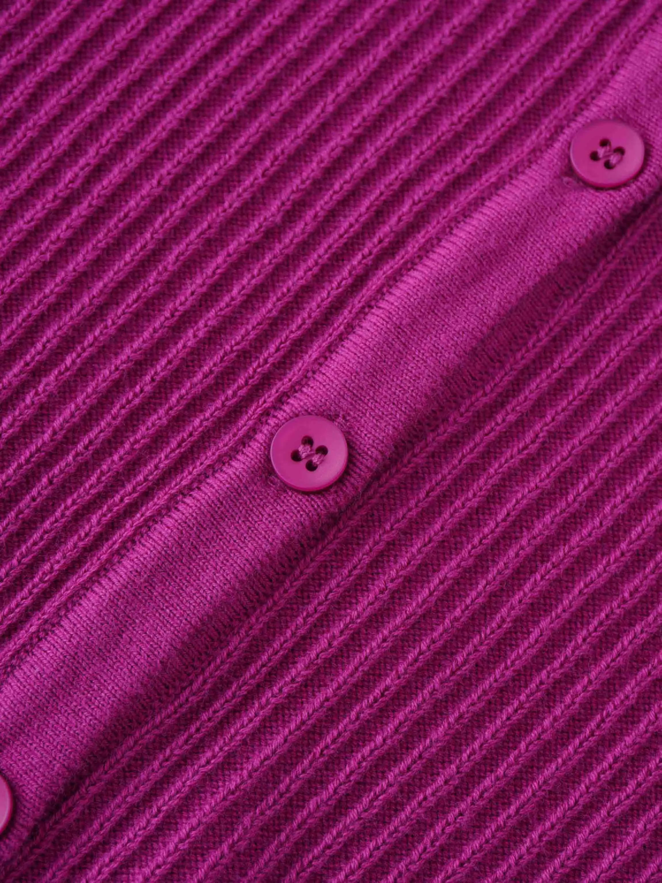 Button Down Ribbed Cardigan-Fuchsia Pink