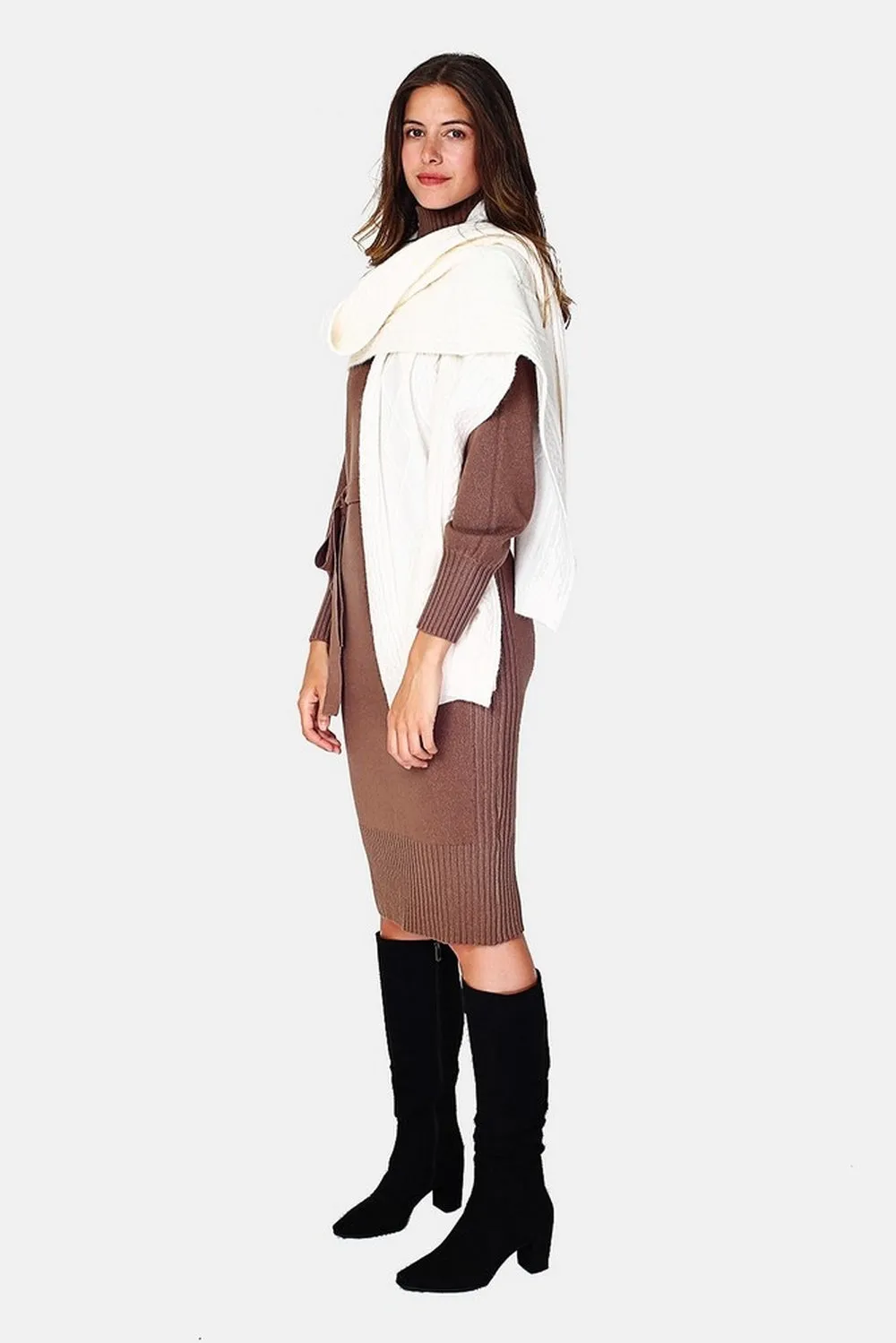 Cable-knit oversized scarf