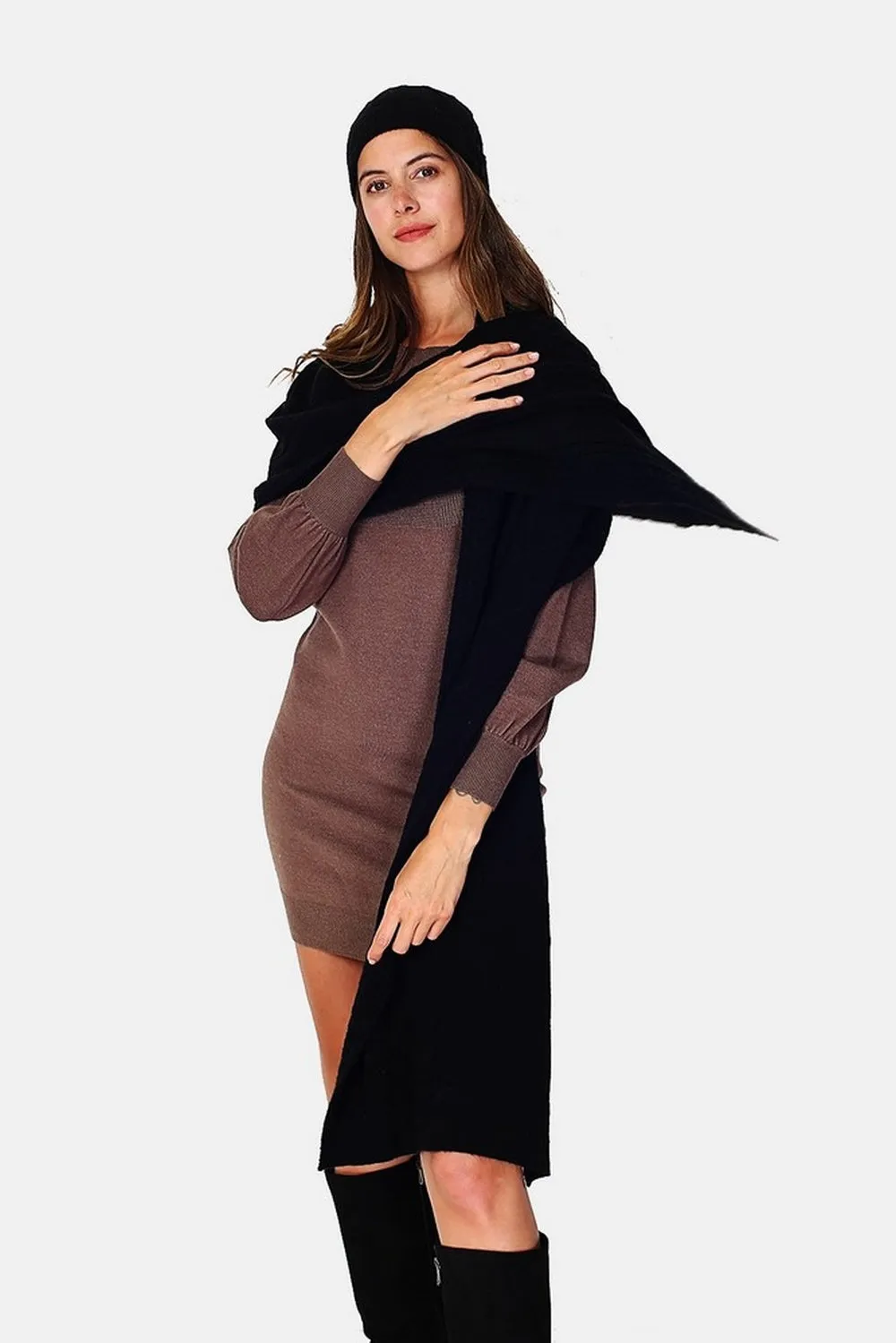 Cable-knit oversized scarf