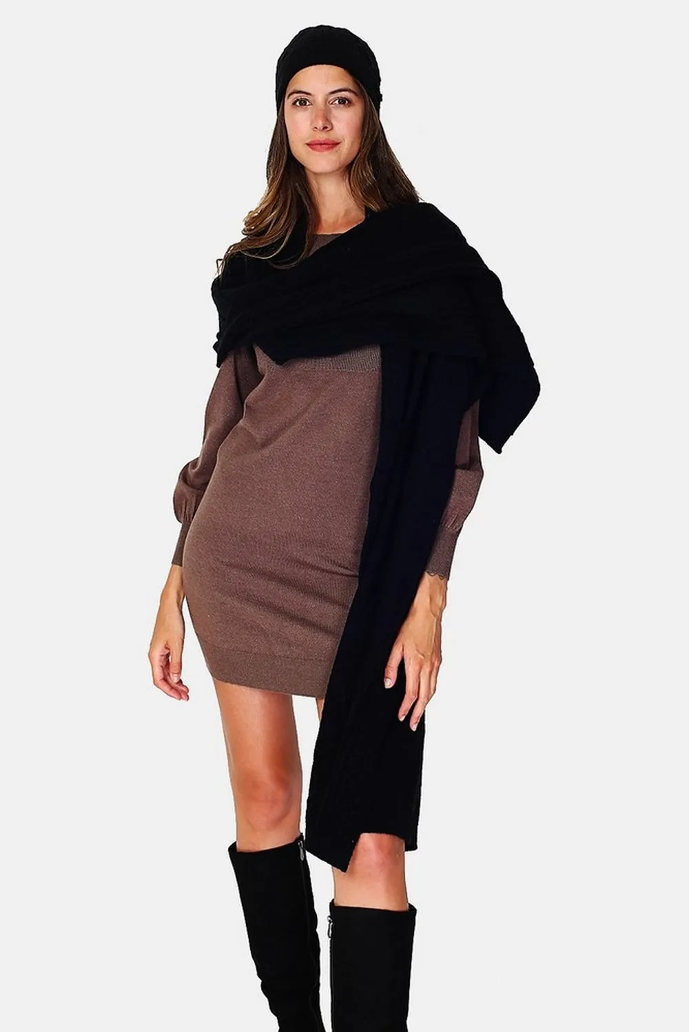 Cable-knit oversized scarf